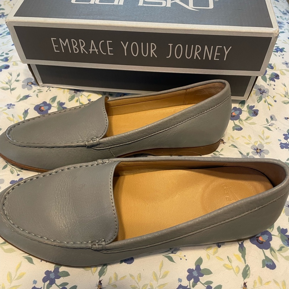 Dansko Gray Flats Sleek Moccasin-Style Loafers